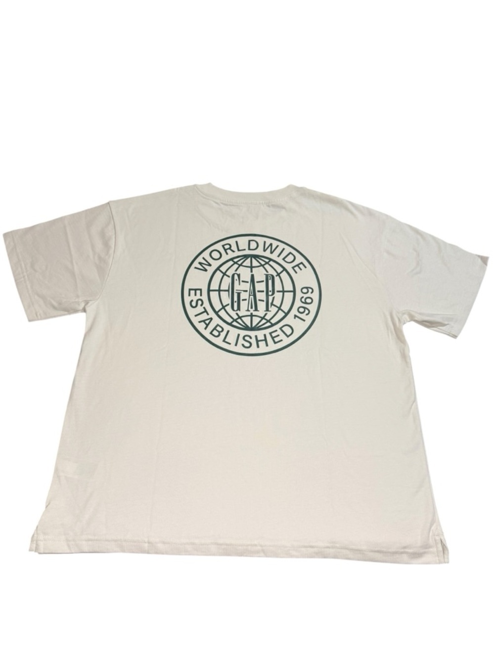 NWT GAP Large 100% Cotton White Short-Sleeve Green Graphic Streetwear Normcore - Picture 4 of 13